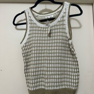 BRAND NEW BLU PEPPER STRIPE KNIT SLEEVELESS SWEATER